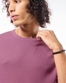 Shop Men's Purple Textured Oversized Flatknit T-shirt