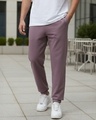Shop Men's Purple Oversized Warm Joggers-Front