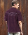Shop Men's Purple Panther Typography Oversized Acid Wash Polo T-shirt-Front