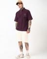 Shop Men's Purple Panther Typography Oversized Acid Wash Polo T-shirt