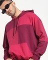 Shop Men's Purple & Pink Color Block Hoodies-Front