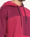 Shop Men's Purple & Pink Color Block Hoodies