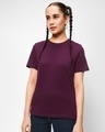 Shop Women's Purple Relaxed Fit Short Top-Front