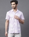 Shop Men's Purple All Over Printed Slim Fit Shirt-Front