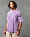Shop Men's Purple One Thing Typography Oversized Acid Wash T-shirt-Full