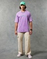 Shop Men's Purple One Thing Typography Oversized Acid Wash T-shirt