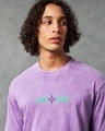 Shop Men's Purple One Thing Typography Oversized Acid Wash T-shirt