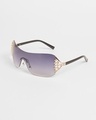 Shop Men's Purple Shield Polarised Lens Sunglasses-Full
