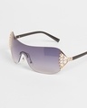 Shop Men's Purple Shield Polarised Lens Sunglasses