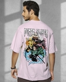 Shop Men's Purple Slayer Squad Graphic Printed Oversized T-shirt-Front