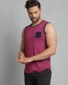 Shop Men's Purple Slim Fit Vest-Design