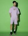 Shop Men's Purple Snoopy King Graphic Printed Oversized T-shirt-Front