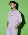 Shop Men's Purple Snoopy King Graphic Printed Oversized T-shirt-Full