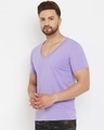 Shop Men's Purple Solid Slim Fit  T-shirt-Full