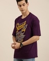 Shop Men's Purple Speed Typography Oversized T-shirt-Design