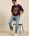 Shop Men's Purple Speed Typography Oversized T-shirt