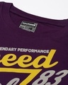 Shop Men's Purple Speed Typography Oversized T-shirt