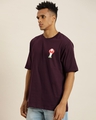 Shop Men's Purple Spiritual Journey Graphic Printed Oversized T-shirt-Design