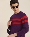 Shop Men's Purple Striped T-shirt-Design