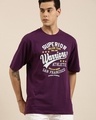 Shop Men's Purple Superior Typography Oversized T-shirt-Front