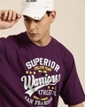 Shop Men's Purple Superior Typography Oversized T-shirt