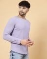 Shop Men's Purple Waffle Knitted T-Shirt-Design