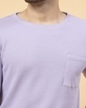 Shop Men's Purple Waffle Knitted T-Shirt