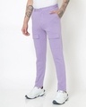 Shop Men's Purple Tapered Fit Chinos-Front