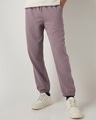 Shop Men's Purple Textured Joggers-Front