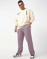 Shop Men's Purple Textured Oversized Plus Size Parachute Pants-Full