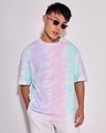 Shop Men's Purple Tie & Dye Oversized Plus Size T-shirt-Front