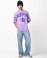 Shop Men's Purple Tripping Graphic Printed Oversized T-shirt