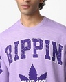 Shop Men's Purple Tripping Graphic Printed Oversized T-shirt