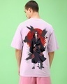 Shop Men's Purple Uchiha Blood Graphic Printed Oversized T-shirt-Front