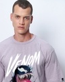 Shop Men's Purple Venom Scream Graphic Printed Oversized T-shirt