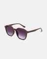 Shop Men's Purple Wayfarer Polarised Lens Sunglasses-Full