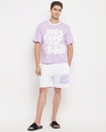 Shop Men's Purple & White See Good in All Things Typography Oversized T-shirt & Shorts Set-Front