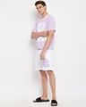 Shop Men's Purple & White See Good in All Things Typography Oversized T-shirt & Shorts Set-Full