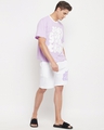 Shop Men's Purple & White See Good in All Things Typography Oversized T-shirt & Shorts Set