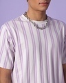 Shop Men's Purple & White Stripe Oversized T-shirt
