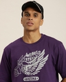 Shop Men's Purple Wings Steel Graphic Printed Oversized T-shirt