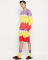 Shop Men's Purple & Yellow Tie & Dye Oversized T-shirt & Shorts Set with Matching Socks-Full