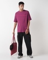Shop Men's Purple You Will Be Eliminated Graphic Printed Oversized T-shirt