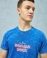 Shop Men's Blue Quakinn Around Graphic Printed Acid Wash T-shirt