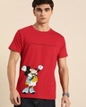 Shop Men's Red Adventurous Mickey (DL) Graphic Printed T-shirt-Front