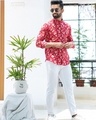 Shop Men's Red All Over Floral Printed Relaxed Fit Shirt