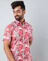 Shop Men's Red All Over Leaves Printed Shirt-Design