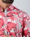 Shop Men's Red All Over Leaves Printed Shirt