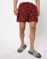 Shop Men's Red All Over Printed Boxers-Front