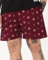 Shop Men's Maroon All Over Printed Boxers-Front